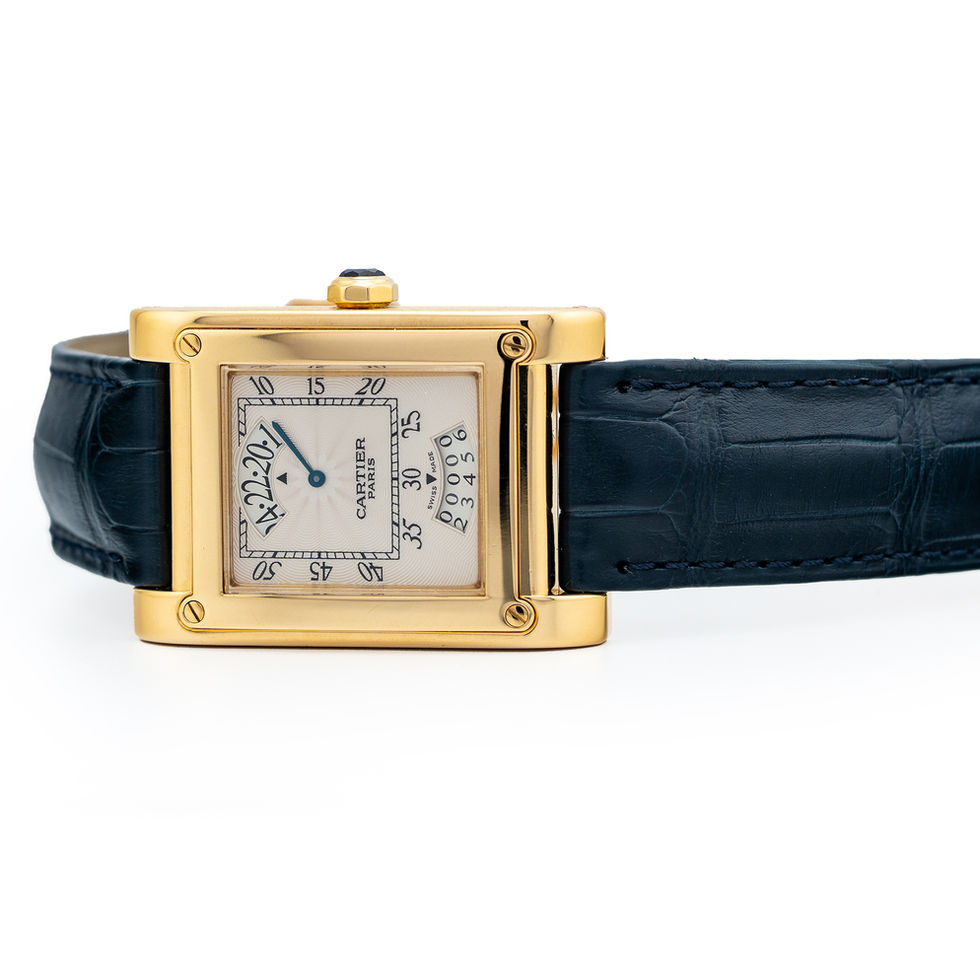 Cartier CPCP Tank a' Vis "Wandering Hours" in Yellow Gold