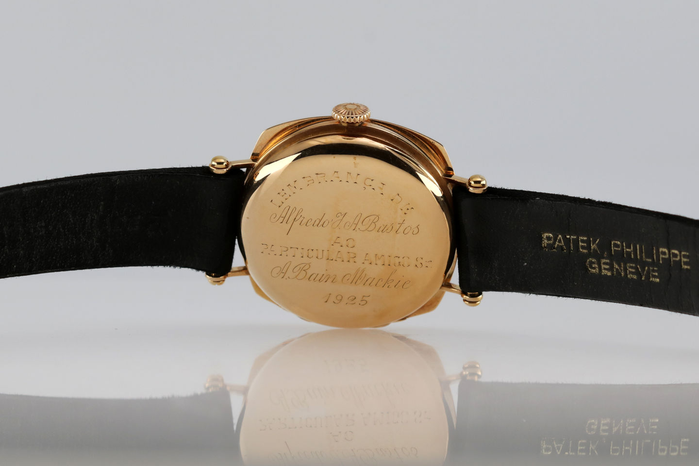 Early Patek Philippe 'Chronometro Gondolo' Cushion Wristwatch back