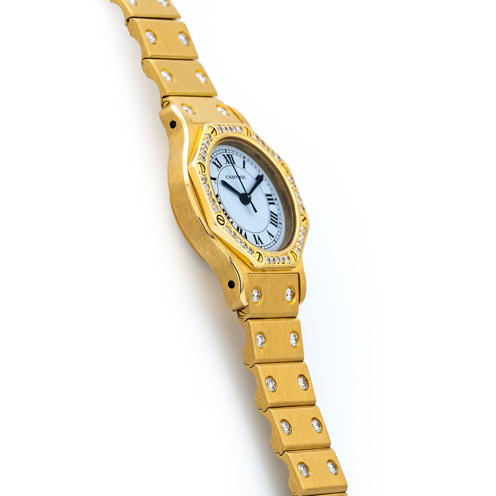 Cartier Santos Octagon Ladies Factory Diamonds side