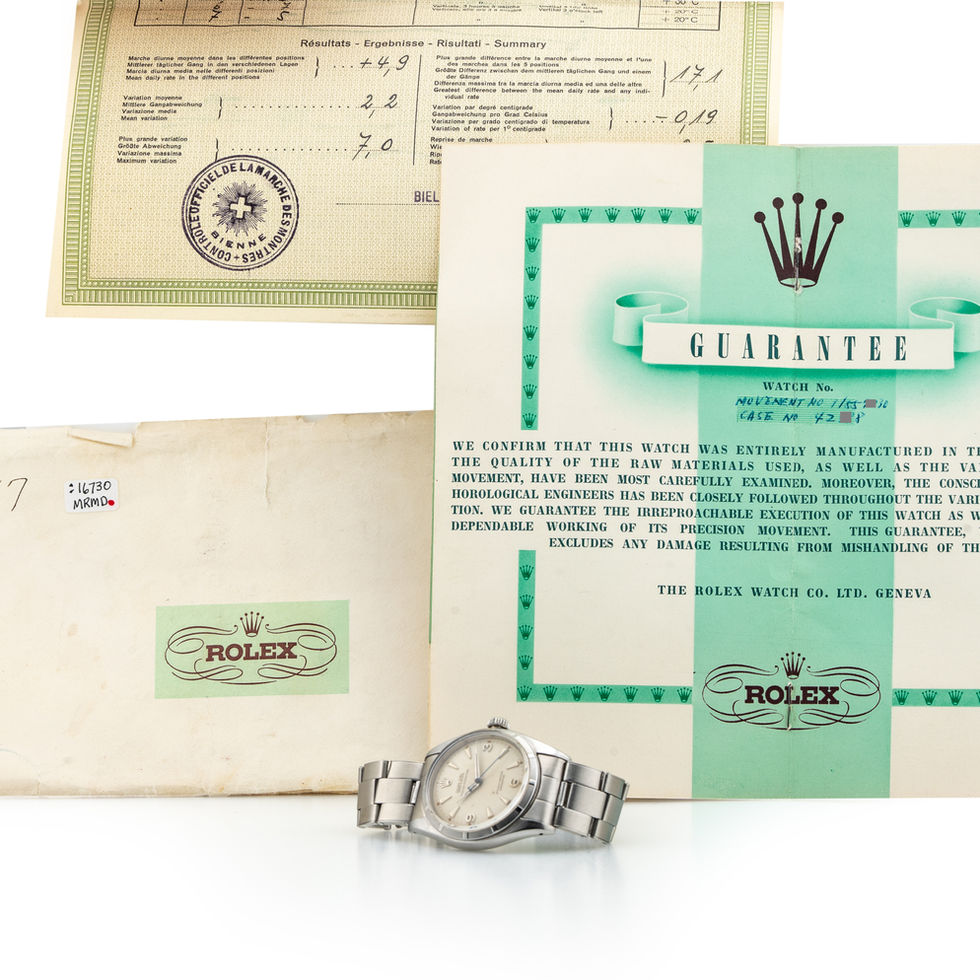 Rolex Oyster Perpetual Pre Explorer Circa 1955 papers