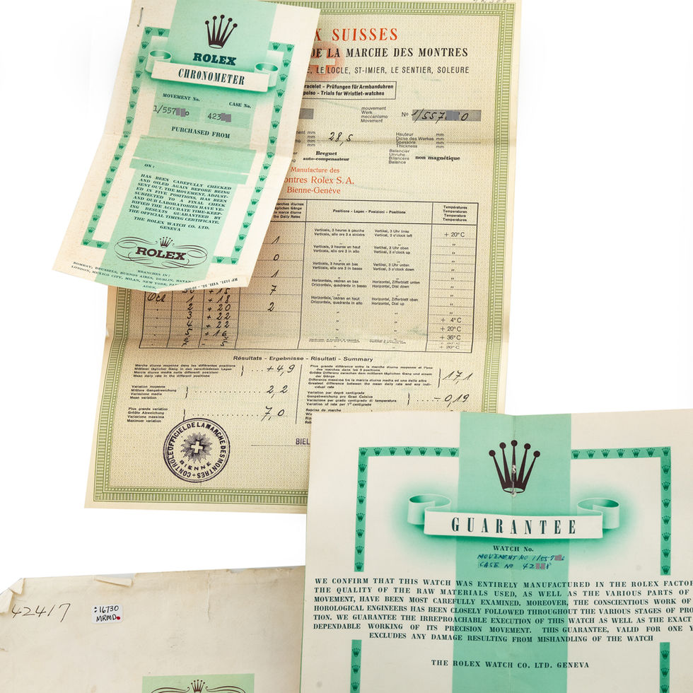 Rolex Oyster Perpetual Pre Explorer Circa 1955 papers