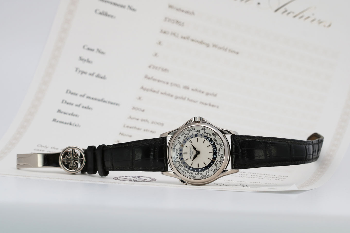 Patek Philippe White Gold World Time Ref. 5110G on side