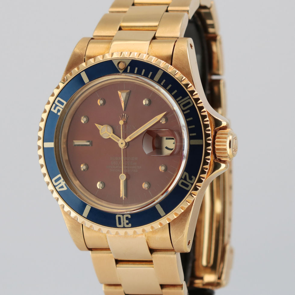 Tropical Rolex Yellow Gold Submariner - Ref. 1680 crown