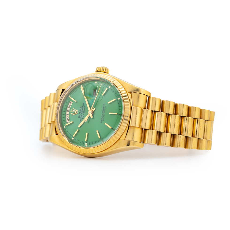 Rolex Day-Date  Green Stella Dial Ref. 1803 on side