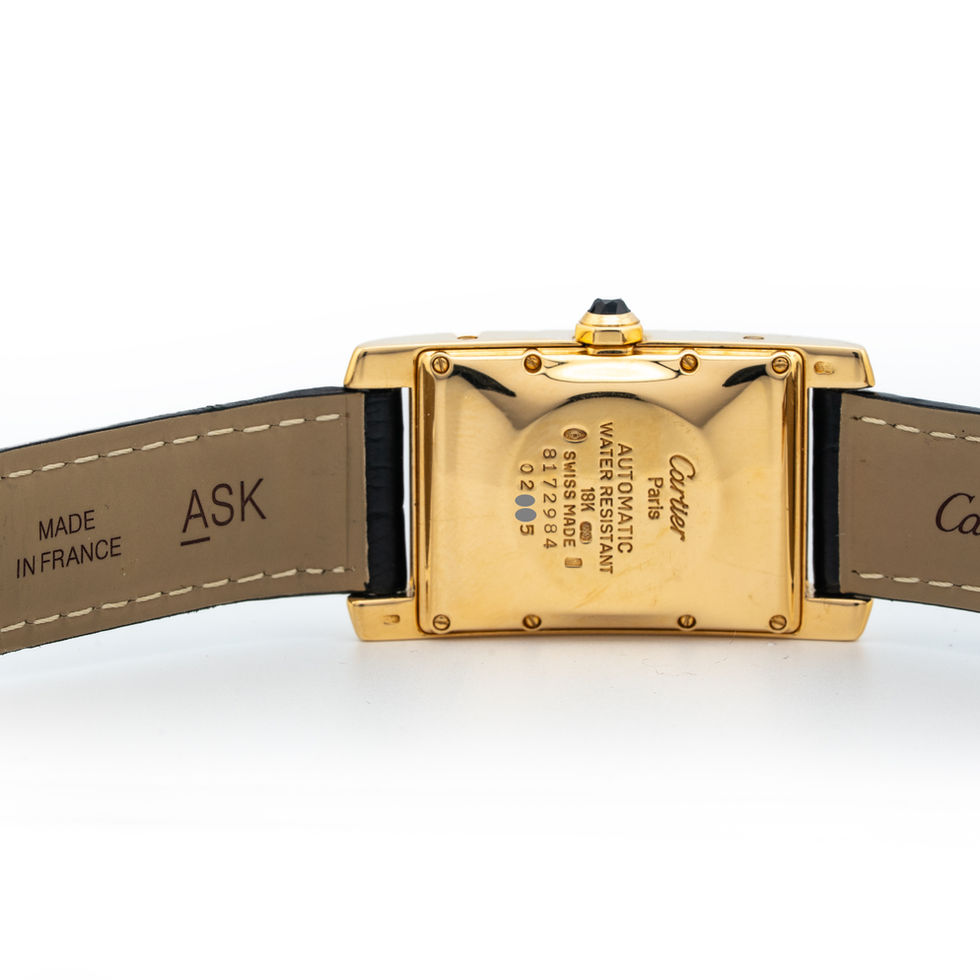 Cartier Tank Americaine Automatic Red. 8172984 Yellow Gold back