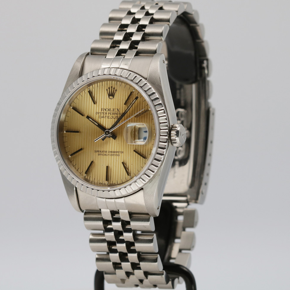 Tropical Rolex Stainless Steel Datejust Ref. 16220 quarter