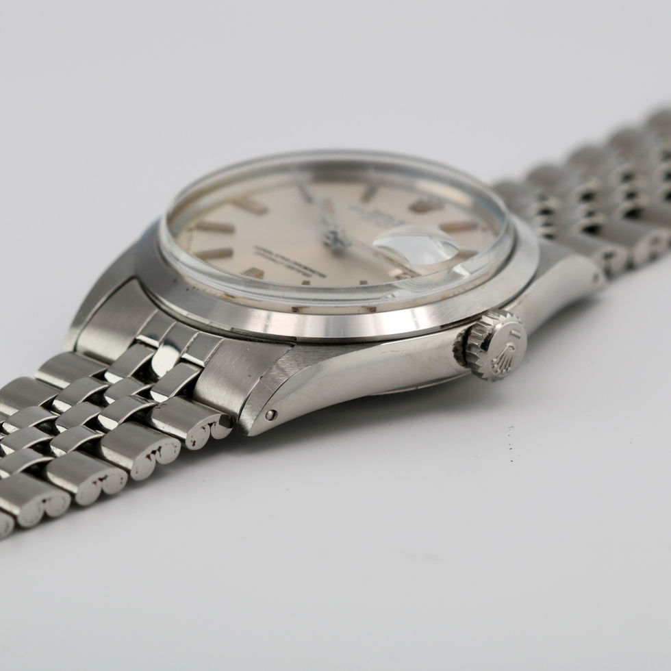 Full Set Rolex Stainless Steel Datejust Ref 1600 lug crown