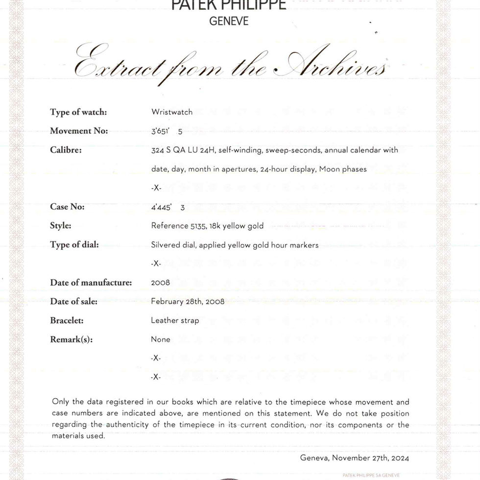 Patek Philippe Gondolo Annual Calendar Ref. 5135J-001 archive