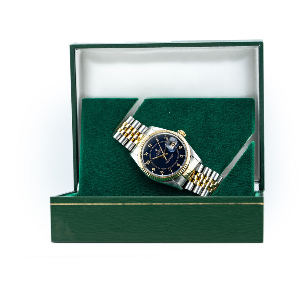 Rolex Two-Tone Datejust Ref. 16013 Blue Gilt in box