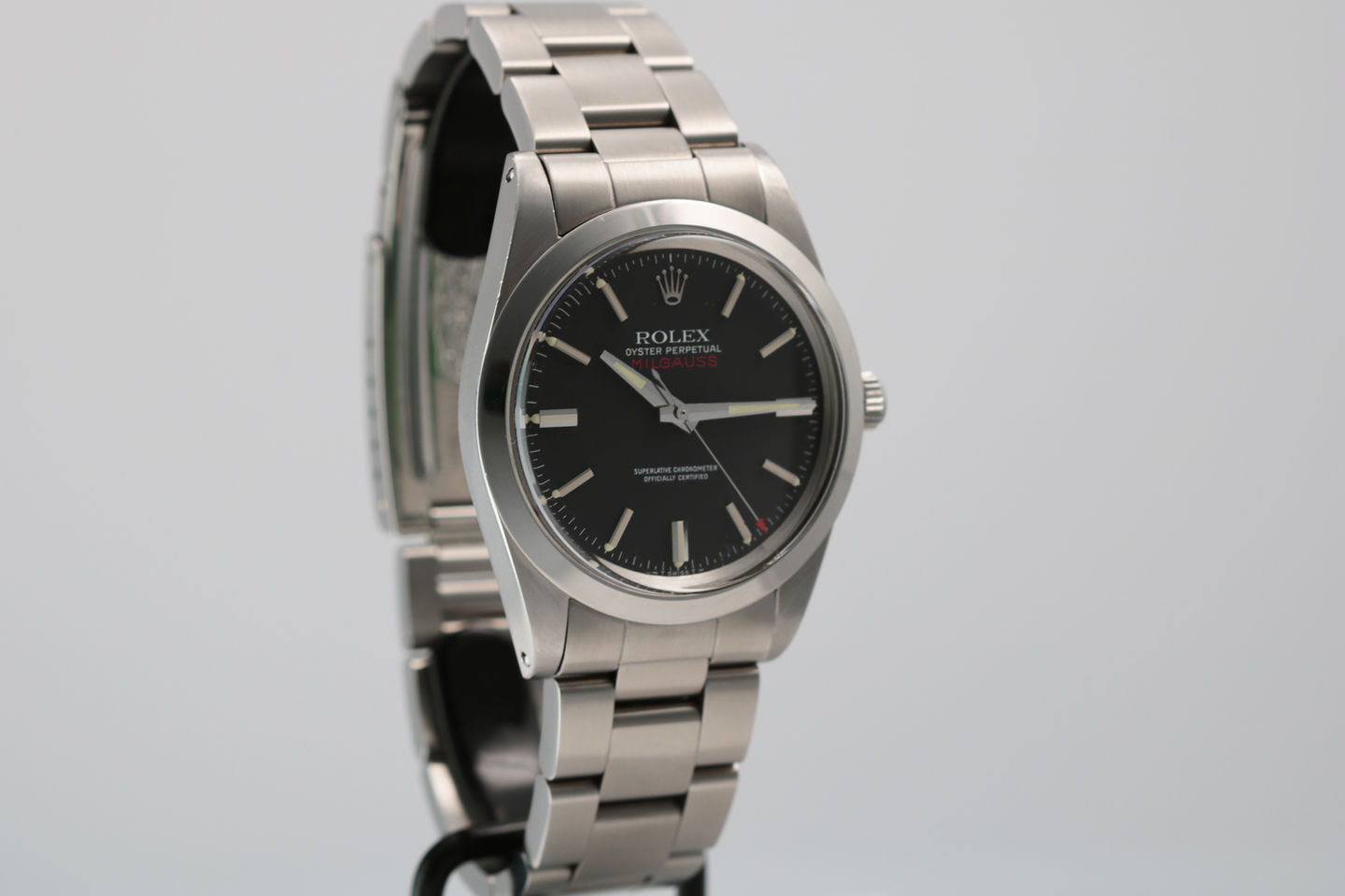 Rolex Stainless Steel Black Dial Milgauss Ref 1019 side