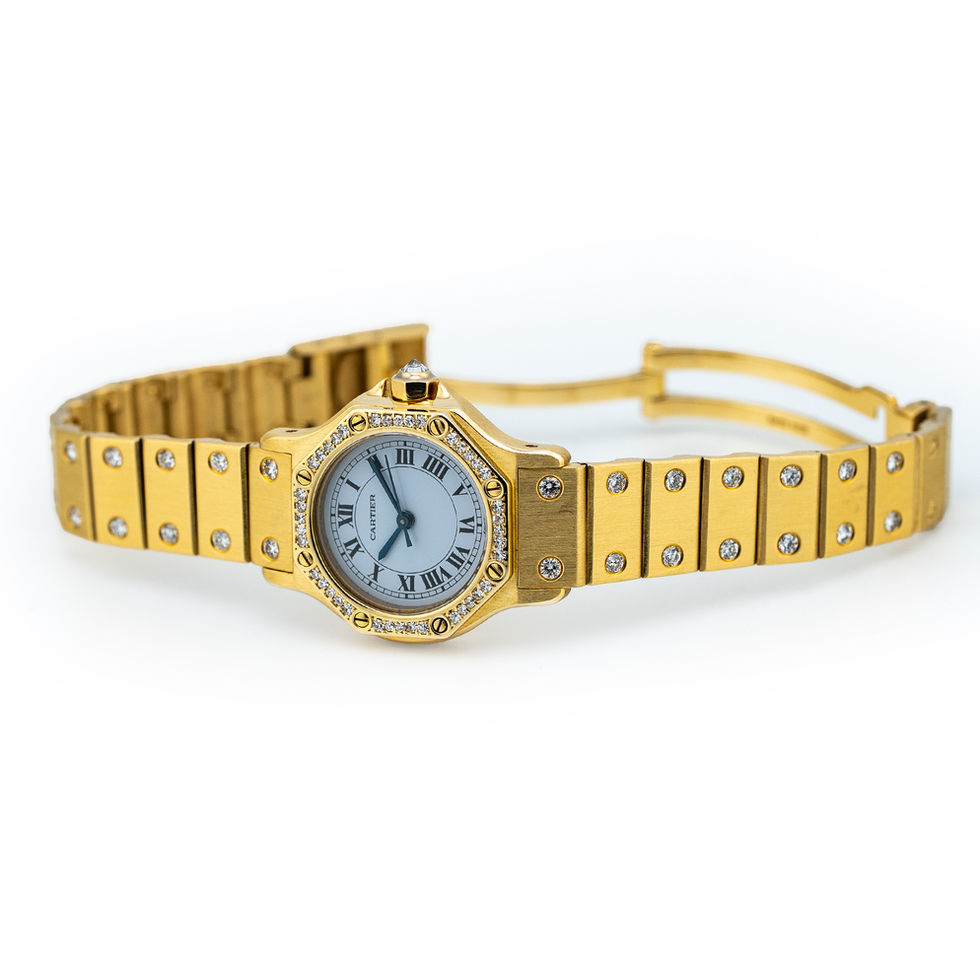 Cartier Santos Octagon Ladies Factory Diamonds