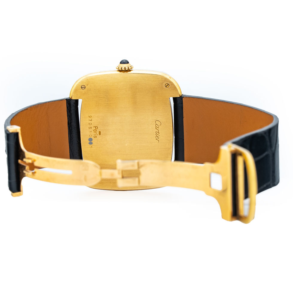 Cartier Paris Ellipse TV Screen yellow gold vintage watch open clasp