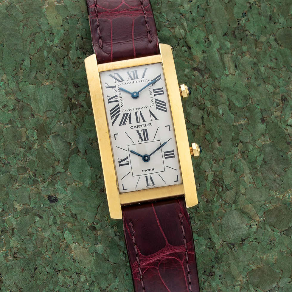 Cartier Tank Cintree Dual Time Zone Yellow Gold live
