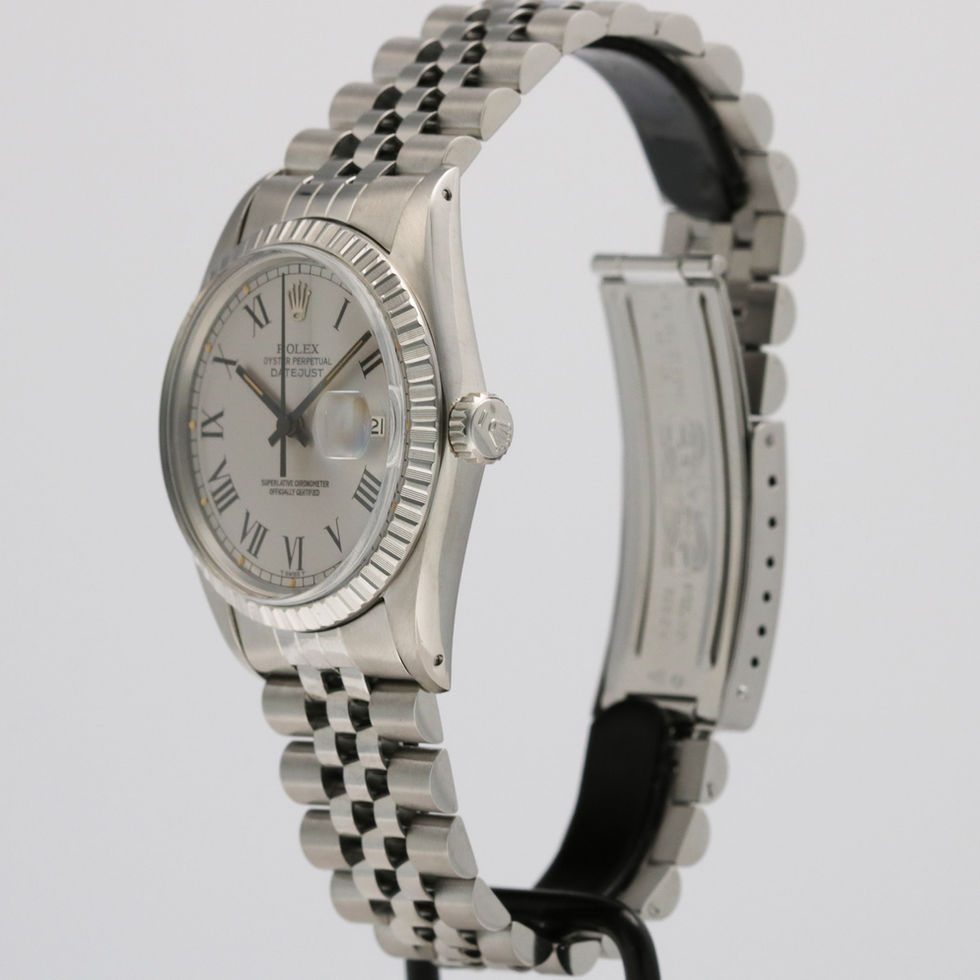 Rolex Stainless Steel Datejust 'Buckley Dial' Ref. 16030 crown