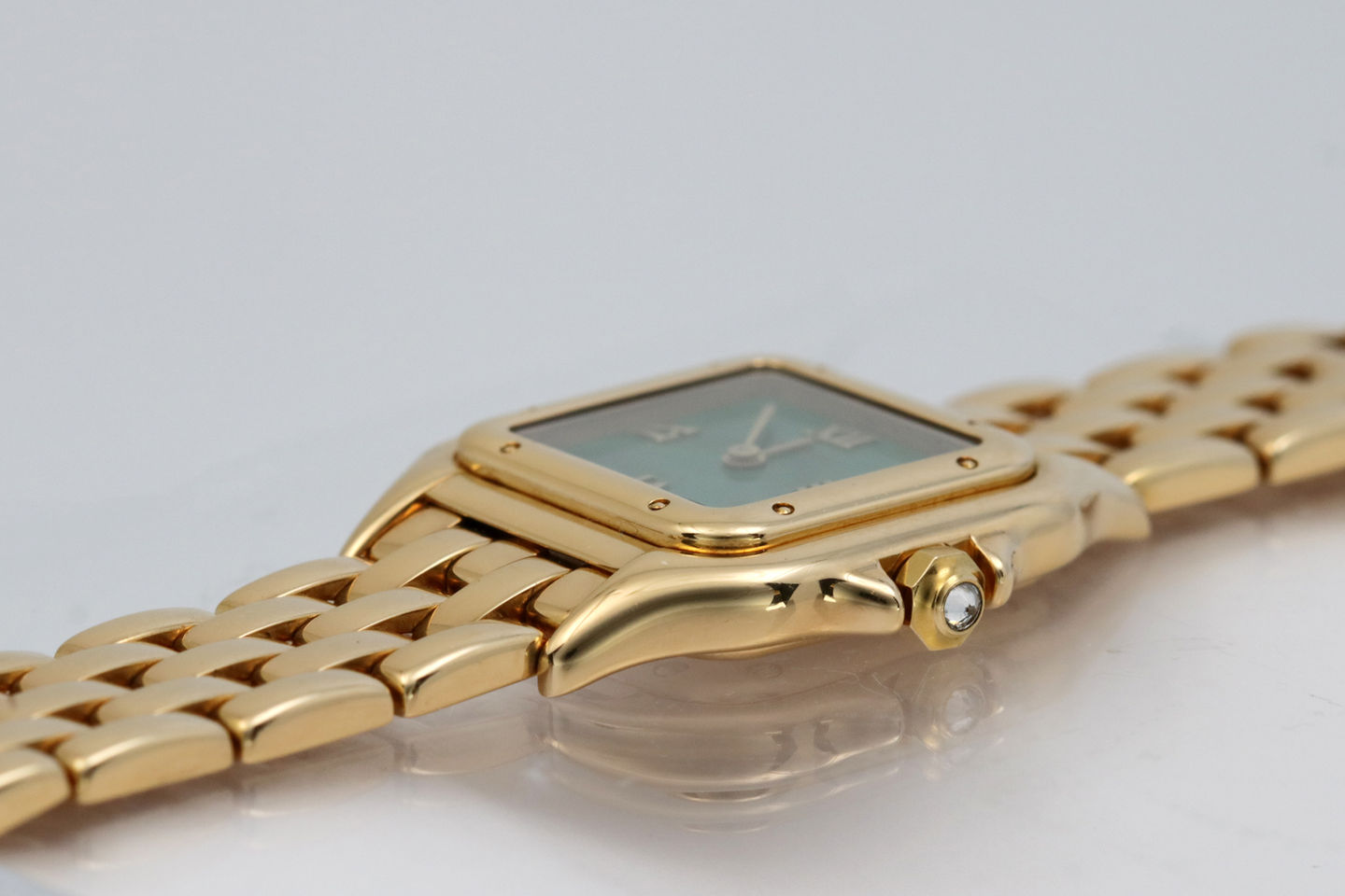 Cartier Ladies Panthere with Rare Malachite Dial Ref. 1280 2 lug crown