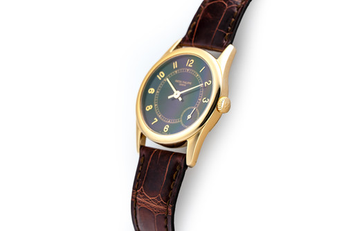 【美品】AUBERGE CAHRBON DEEP Calatrava Gold Patek Philippe Yellow Gold Calatrava Ref. 5000J | Matthew Bain Inc.