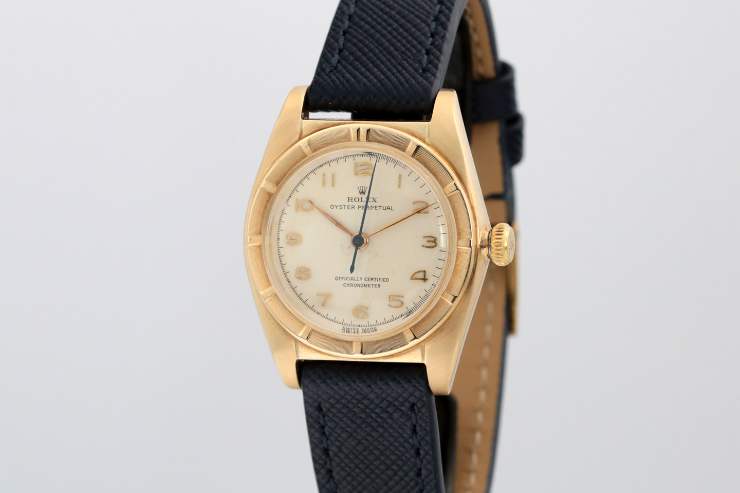 Rolex 14kt Yellow Gold Bubbleback Ref. 5015 quarter view
