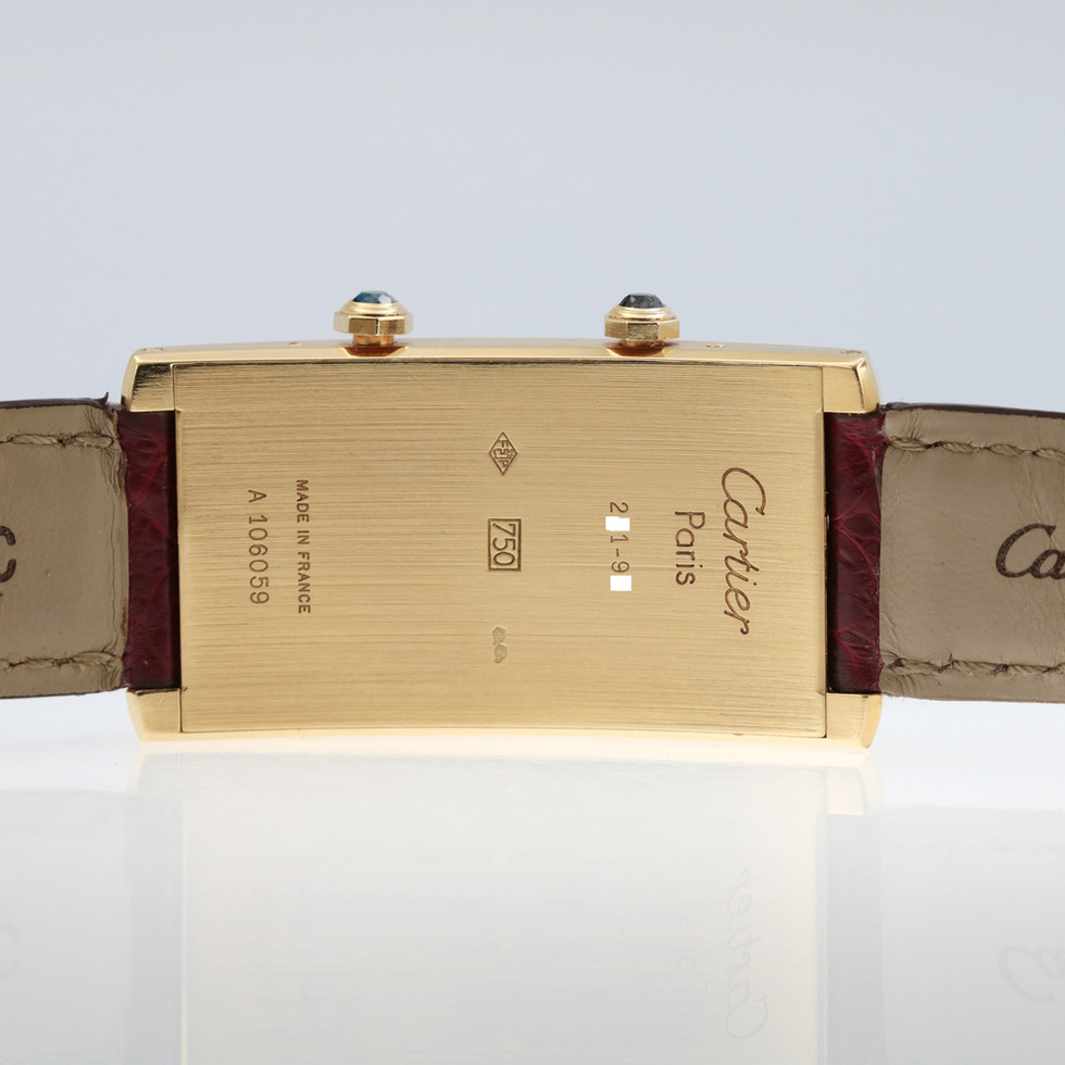 Cartier Tank Cintree Dual Time Zone Yellow Gold back