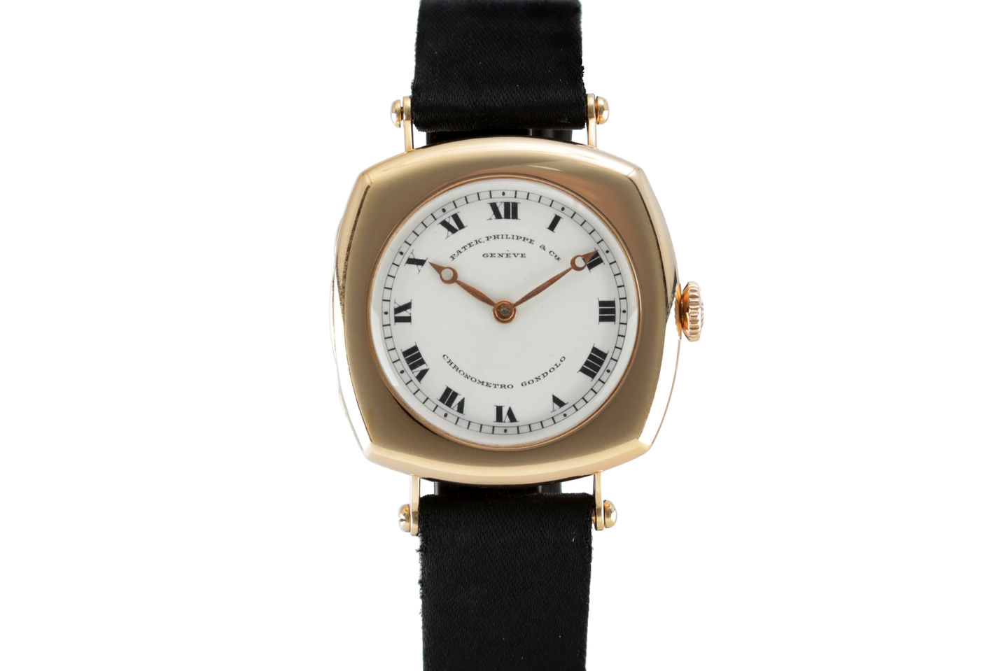 Early Patek Philippe 'Chronometro Gondolo' Cushion Wristwatch front