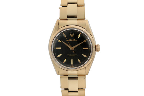 Rolex Oyster Perpetual Black Dial Ref. 6565 | Matthew Bain Inc.