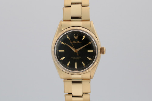 Rolex Oyster Perpetual Black Dial Ref. 6565 | Matthew Bain Inc.