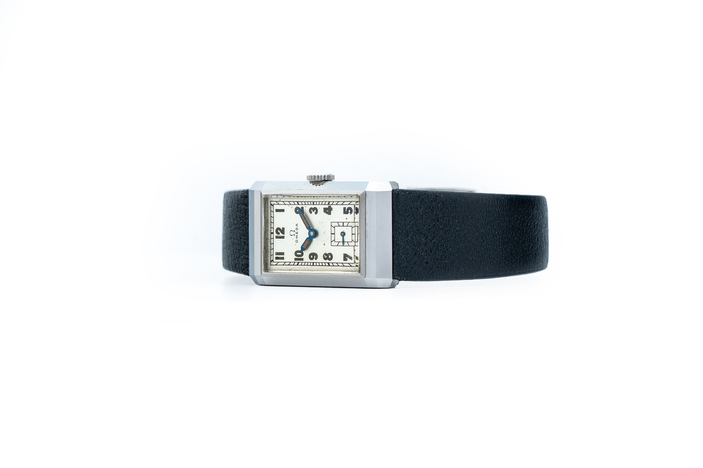 Rectangular Omega Dress Watch 1930's on side