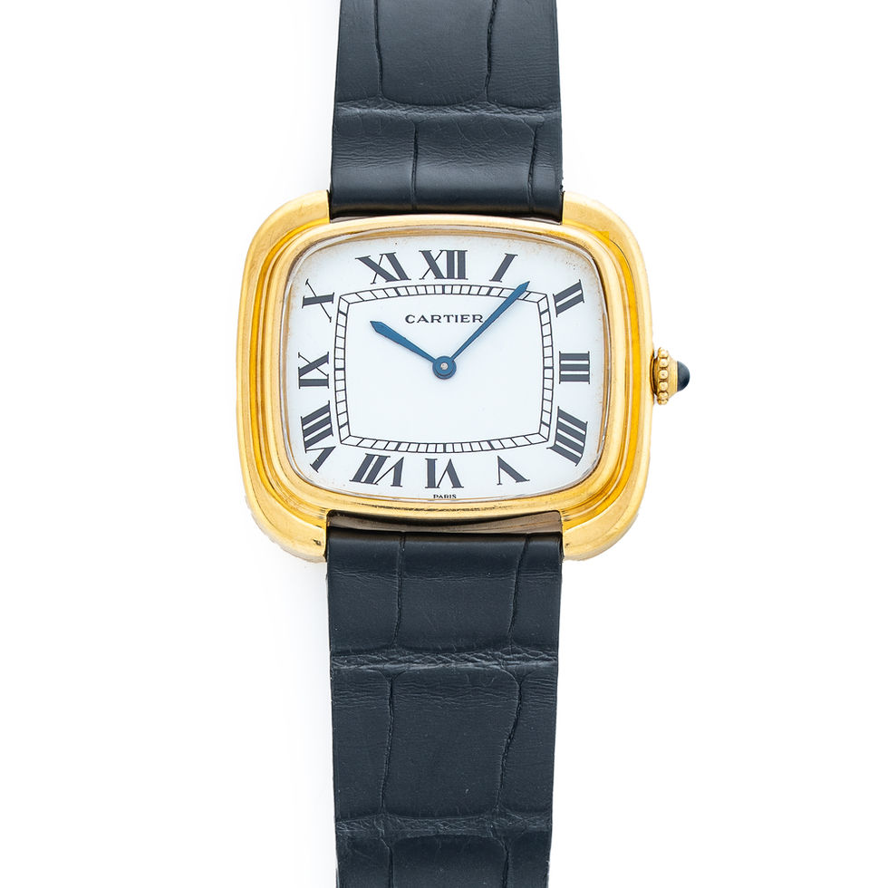 Cartier Paris Ellipse TV Screen yellow gold vintage watch front image