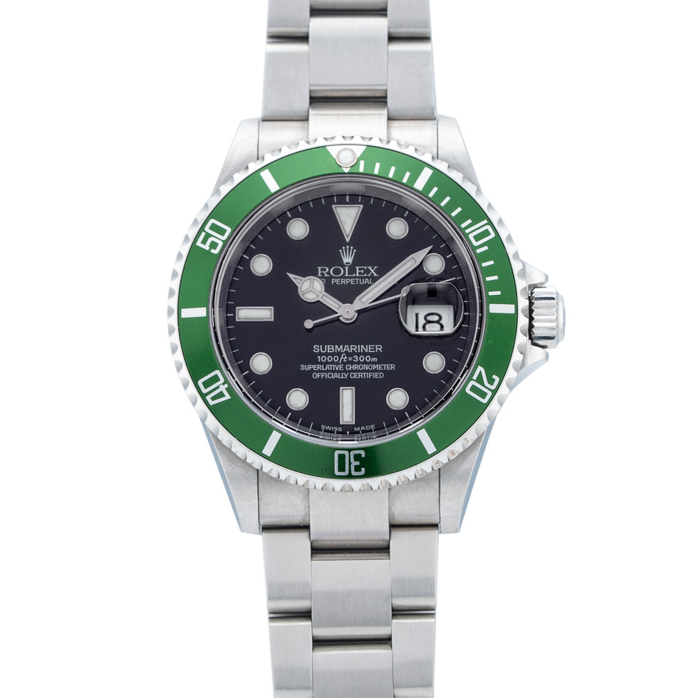 Rolex Kermit Submariner Flat 4 ref 16610 front