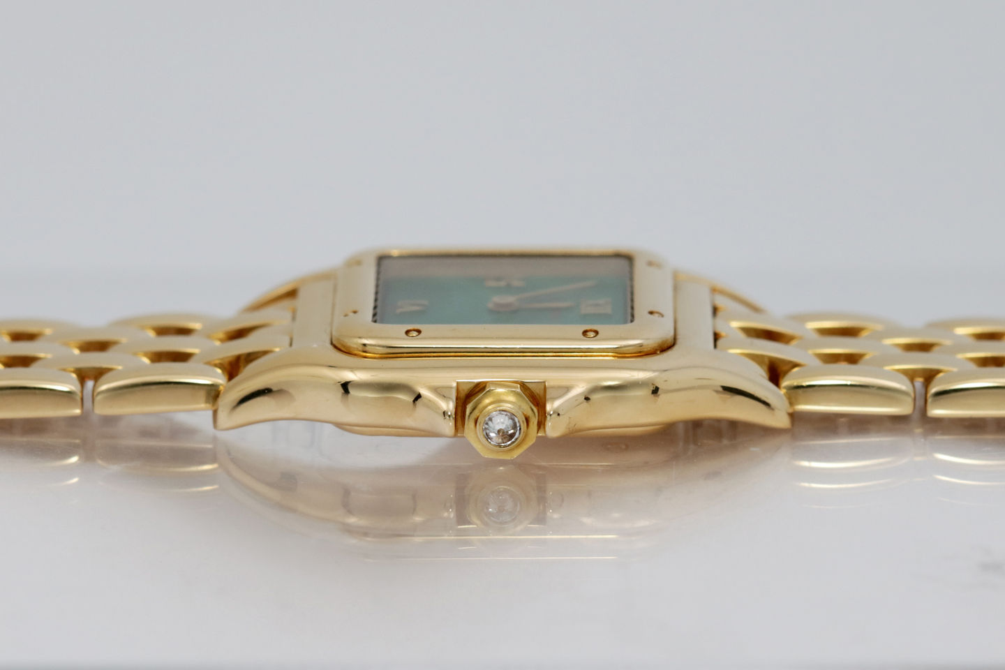 Cartier Ladies Panthere with Rare Malachite Dial Ref. 1280 2 crown