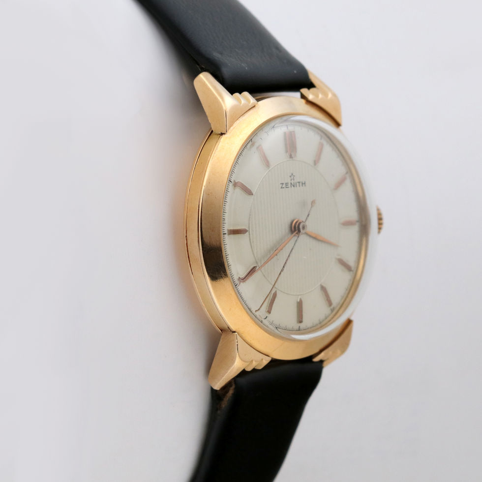 Zenith Pink Gold Dress Watch 1950's side