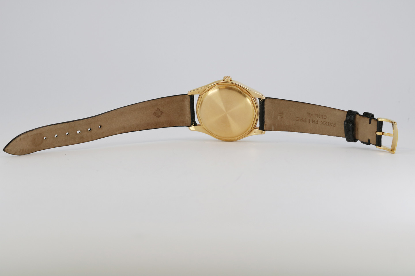 Back of Patek Philippe Rose Gold Enamel Dial Calatrava Ref. 3428 Vintage Wrist Watch