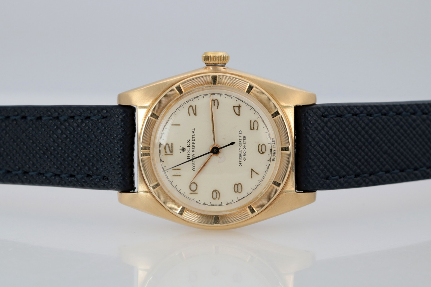 Rolex 14kt Yellow Gold Bubbleback Ref. 5015 on side