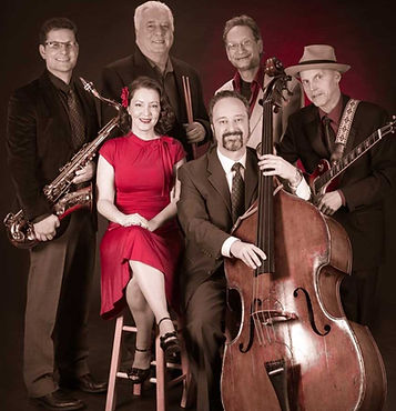Cleveland jazz band Red Light Roxy posing for a promotional photo