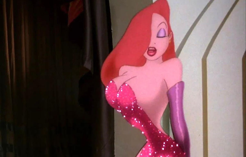 Jessica Rabbit performing "Why Don't You Do Right?" on stage at the Ink and Paint Club in Who Framed Roger Rabbit.