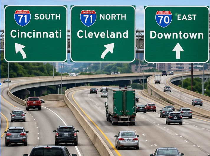 I-71 / I-70 interchange in Columbus, Ohio