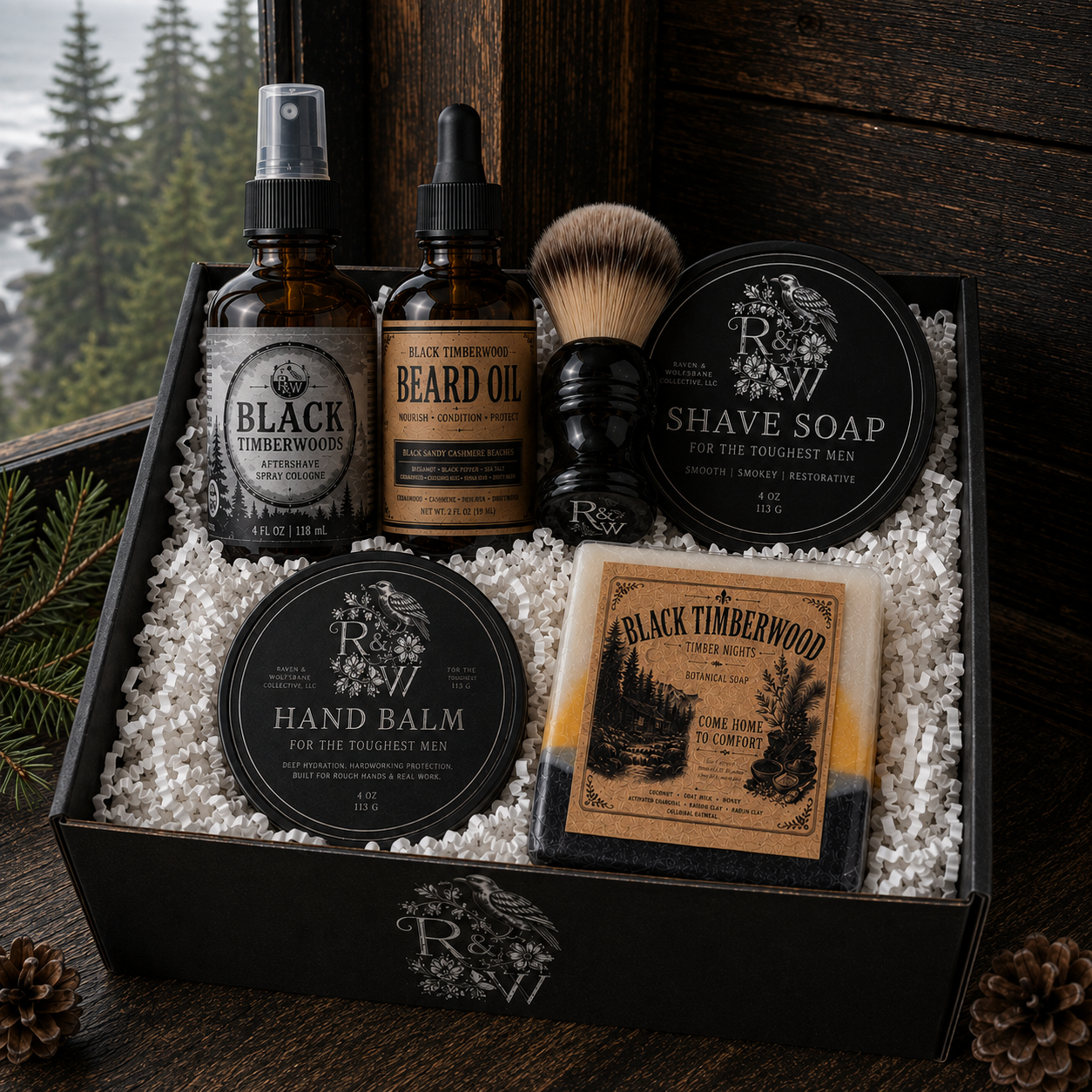 Black Timberwood™ Grooming Gift Box