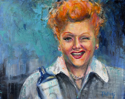 Acrylic portrait of Lucille Ball from the Vitameatavegamin episode