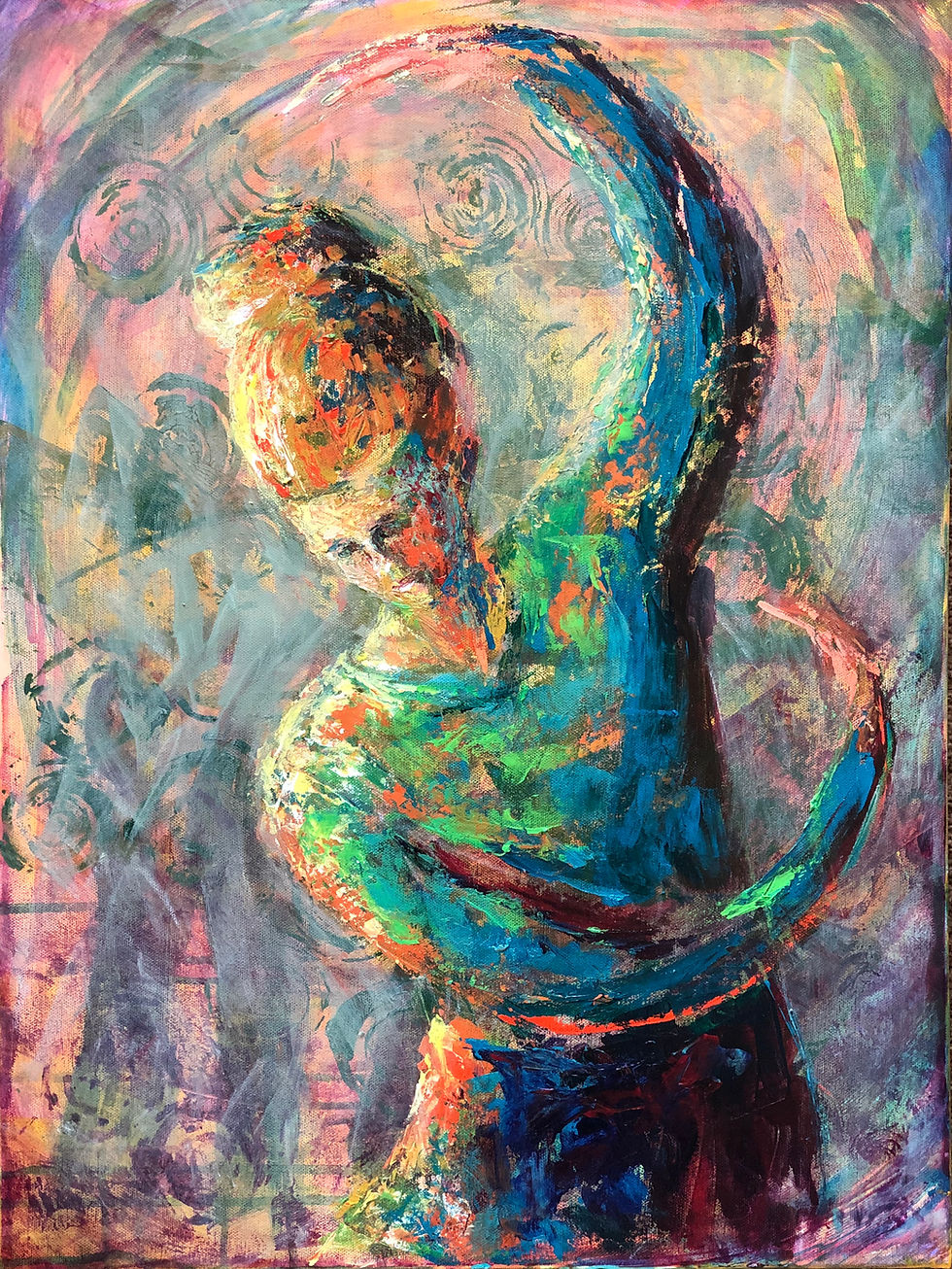 Impressionist style painting of a woman dancing