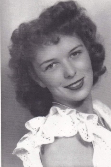 Black and white photo of a woman from the 1940's