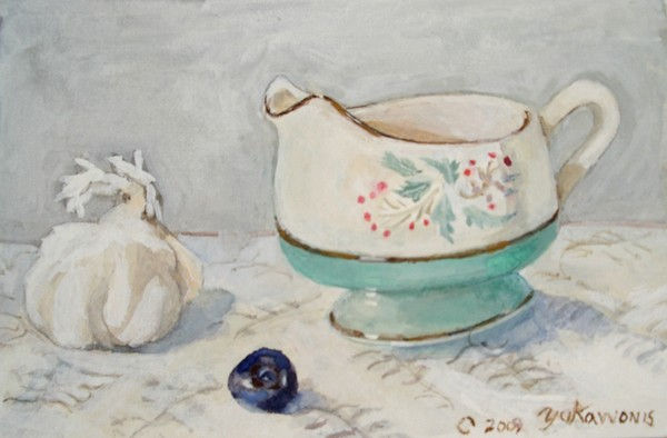 Garlic, Blueberry and Boat