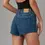 Thumbnail: Lola Jeans Liana Rugged Midnight High Rise Shorts 4.5"