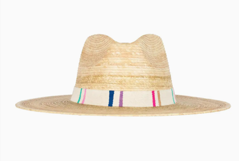 Thumbnail: Irma Palm Hat – Multicolor Stripe Band - Sunshine Tienda