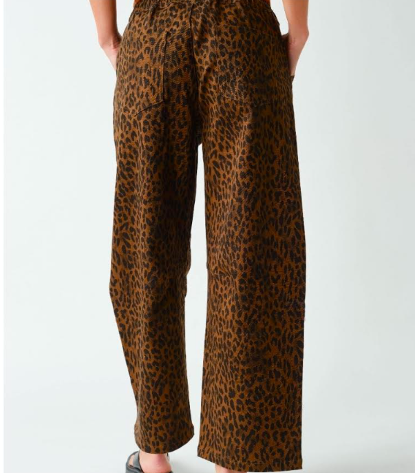 Thumbnail: Sue Ellen Leopard Lounge Wide-Leg Pant in Brown