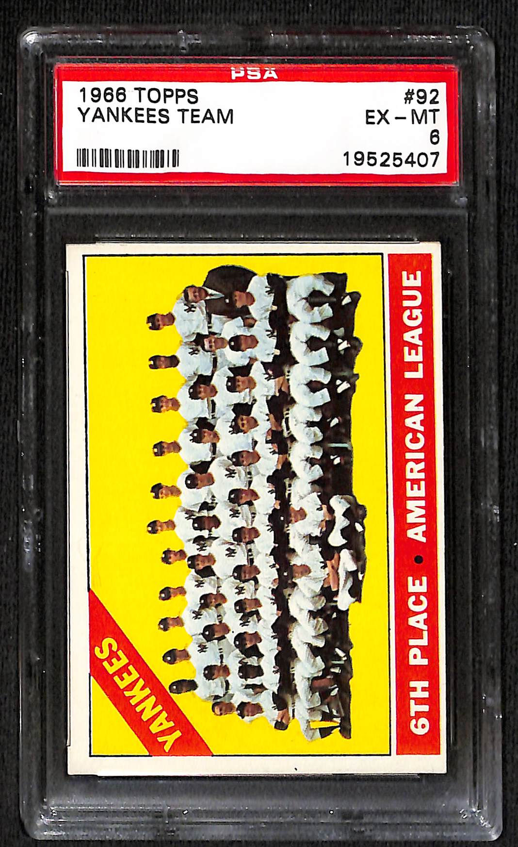 Yankees Team 1966 Topps #92 PSA 6