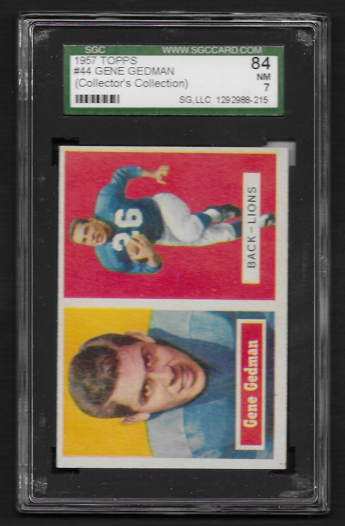 Gene Gedman 1957 Topps #44 SGC 7
