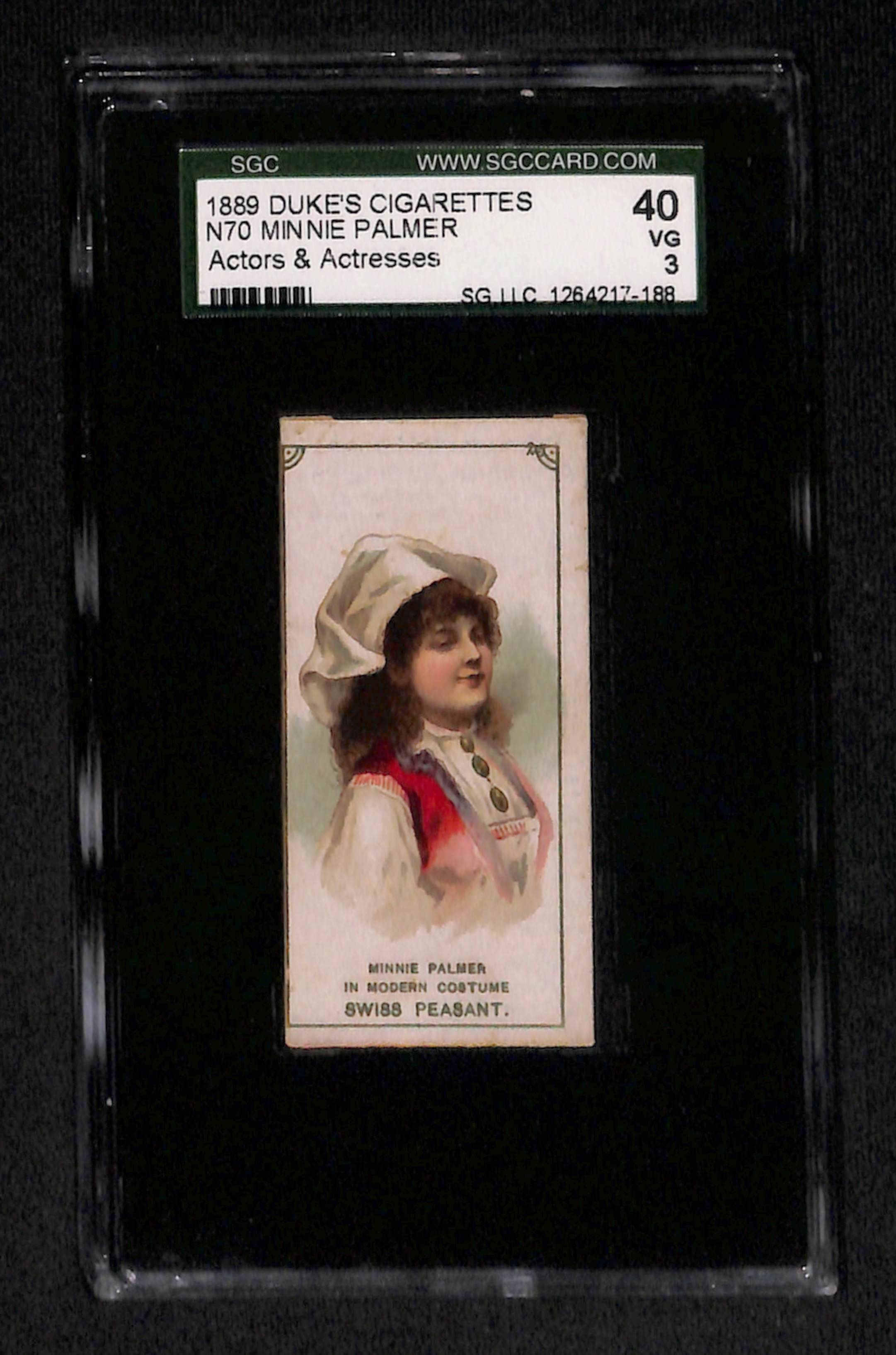 Minnie Palmer 1889 Duke's Cigarettes Actors & Actresses N70 SGC 3