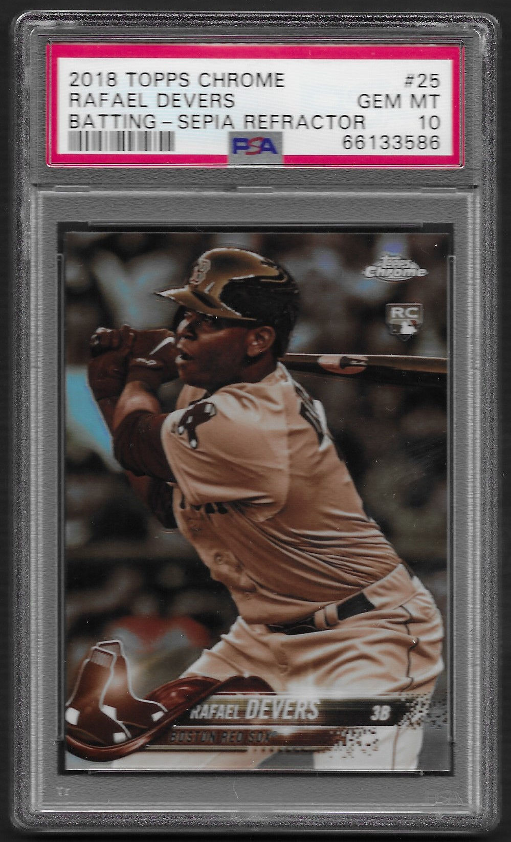 Rafael Devers 2018 Topps Chrome Sepia Refractor #25 PSA 10