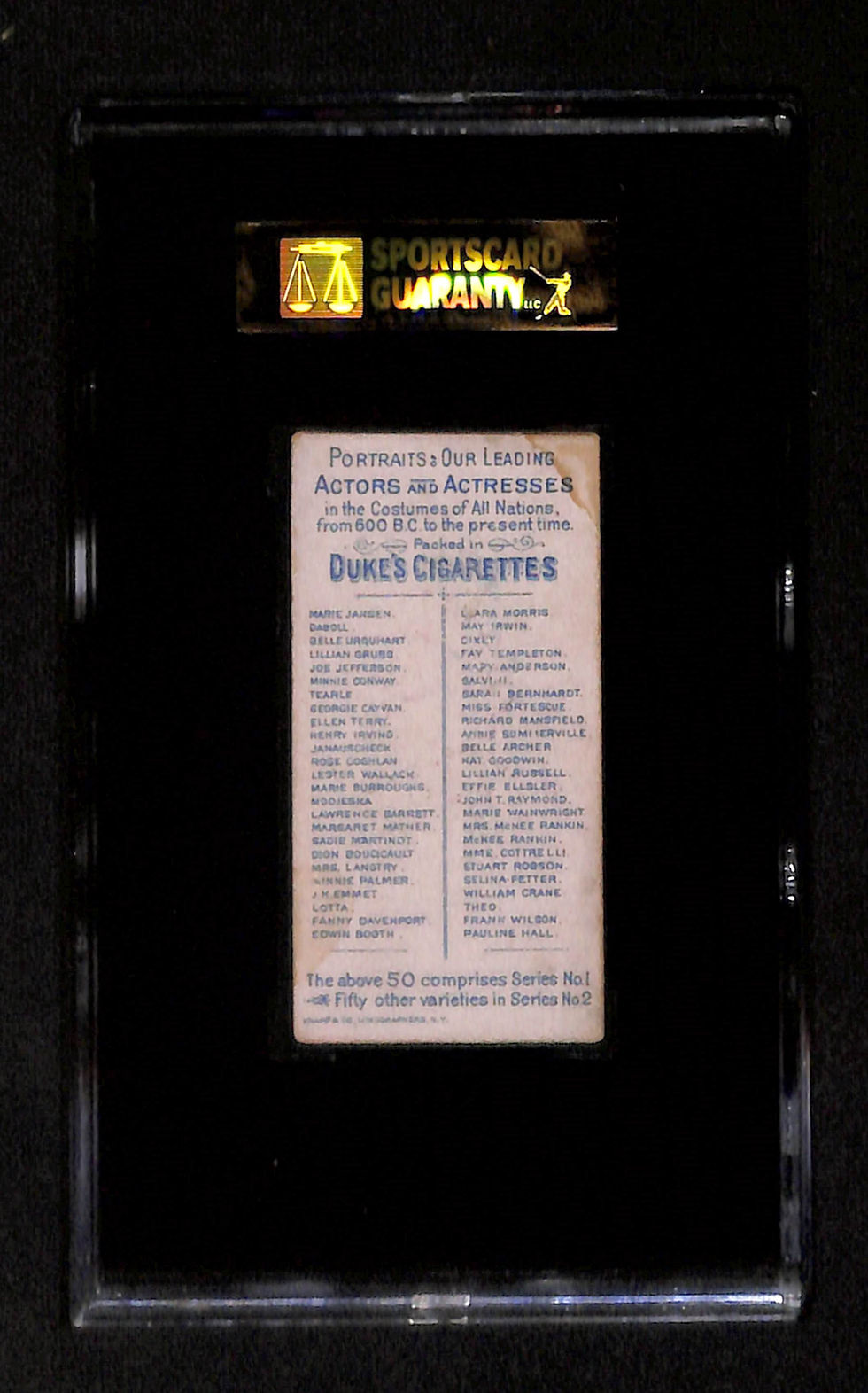 Miniatura: Dasoll 1889 Duke's Cigarettes Actors & Actresses N70 SGC 3 Back