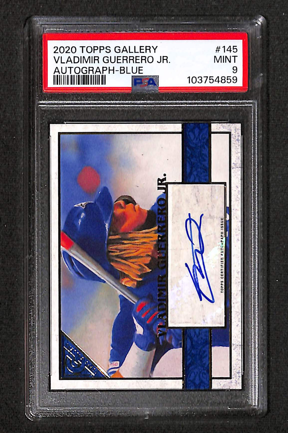 Vladimir Guerrero 2020 Topps Gallery Blue Autograph 34/50 #145 PSA 9