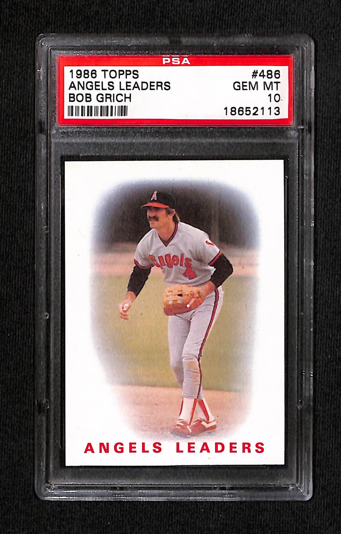 Bob Grich 1986 Topps Angels Leaders #486 PSA 10